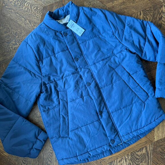 NWT Abercrombie & Fitch Blue Men’s Relaxed Fit Light Weight Quilted puffer Jacke - Picture 2 of 6